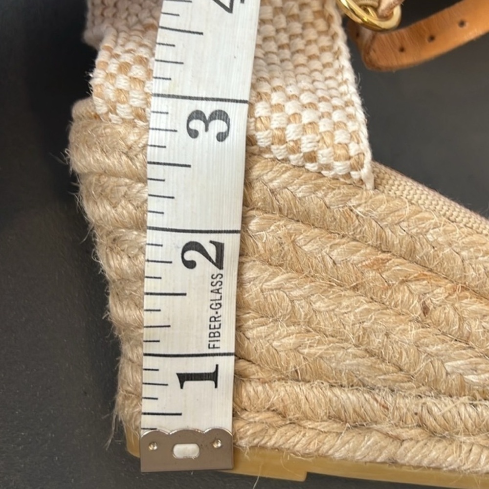 Kanna Peep-toe Wedge Espadrilles Women's Size 8.5 Blue Suede - Picture 11 of 13